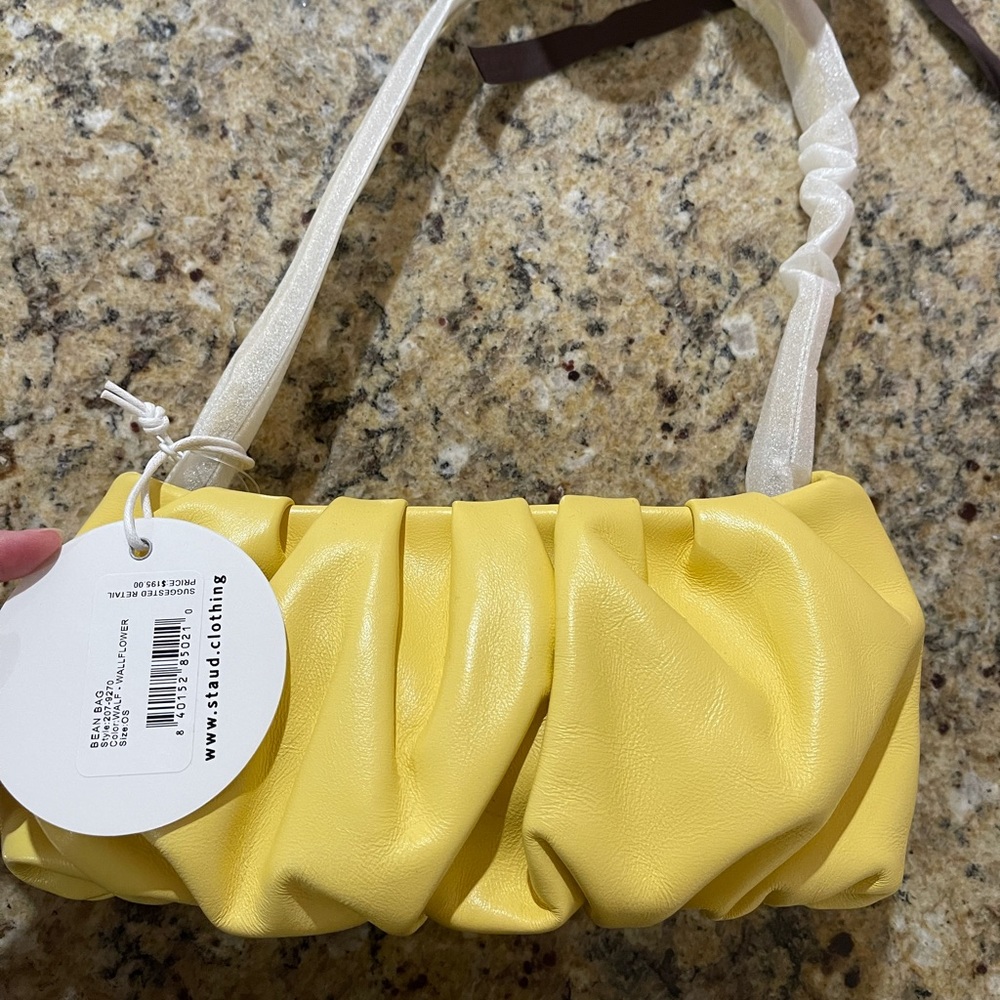 Brand new STAUD bean ruched shoulder bag with tag